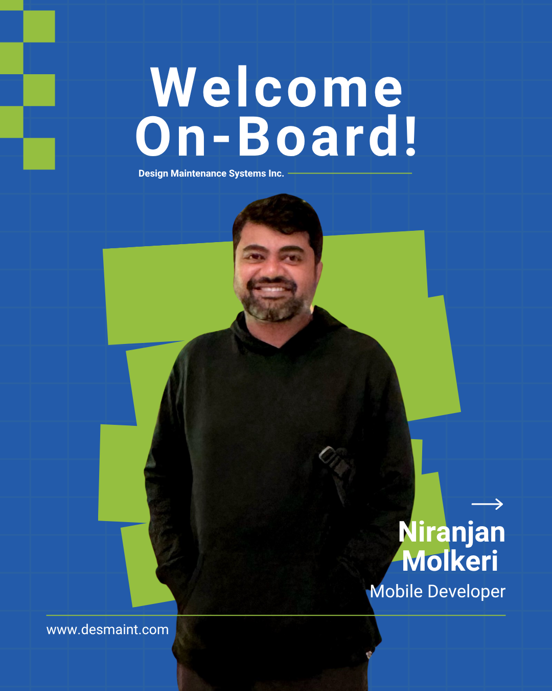 Welcome on-board, Niranjan Molkeri Welcome on-board, Niranjan Molkeri