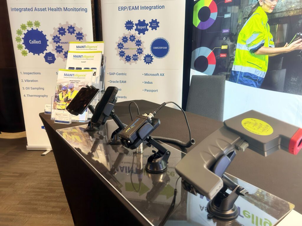 DMSI Booth with different handheld devices.